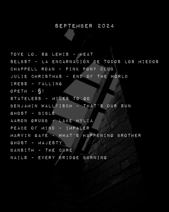 Monthly Playlist: September&nbsp;2024